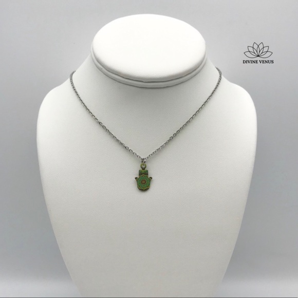 Colorful Hamsa Necklace | Stainless Steel - Picture 5 of 8